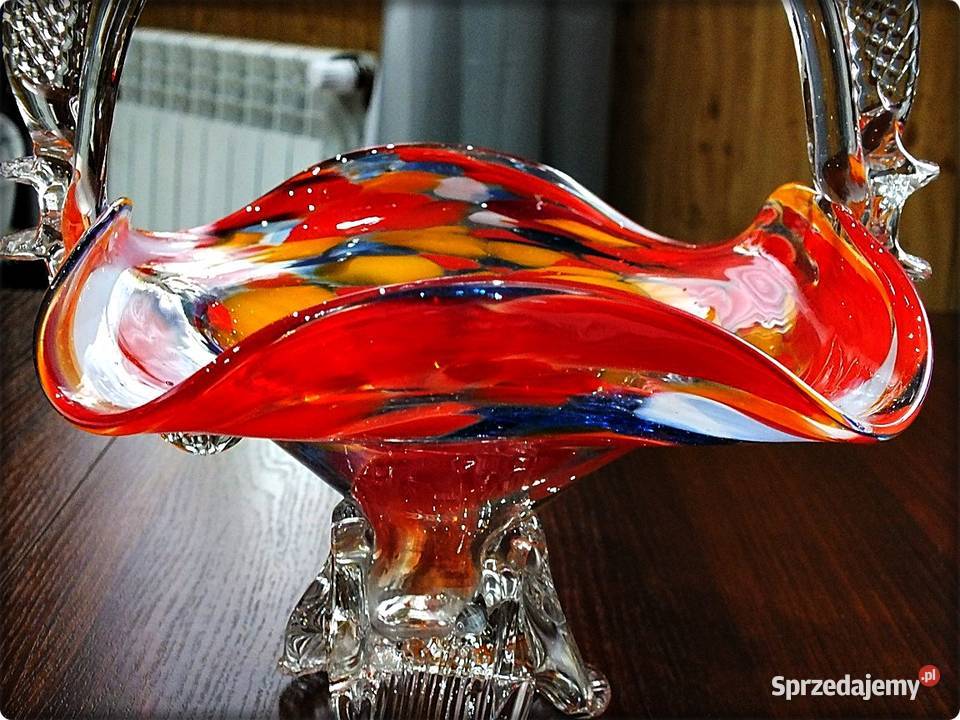 Szklany kolorowy Koszyk 27 Koszyczek Ząbkowice Żary