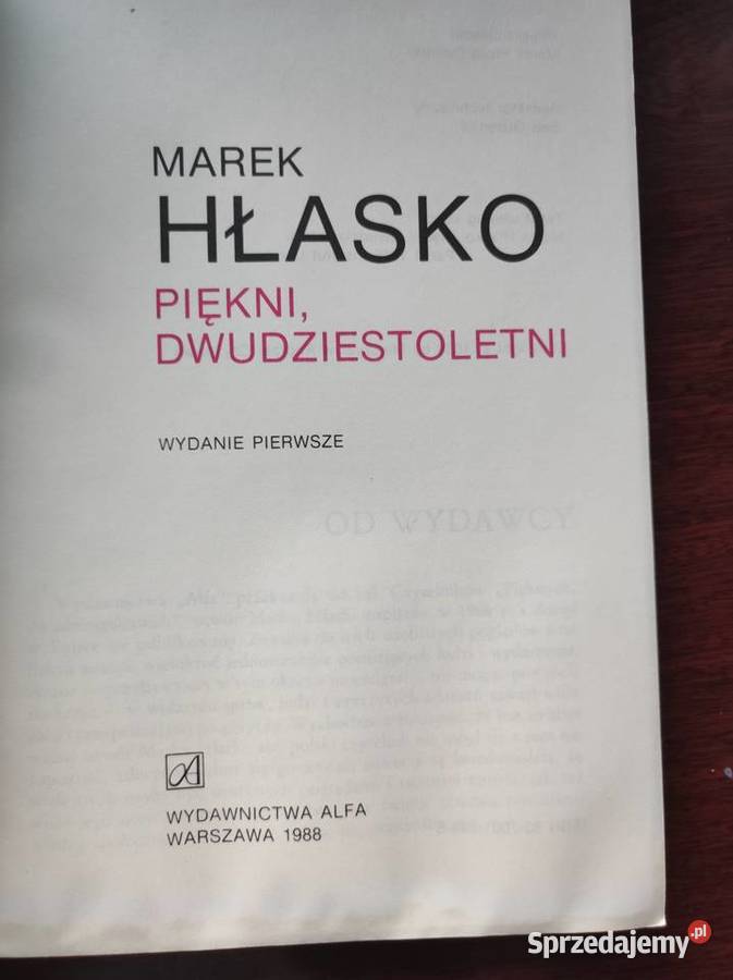 Piękni dwudziestoletni Marek Hłasko Pierwsze miękka Pozostałe Kielce sprzedam
