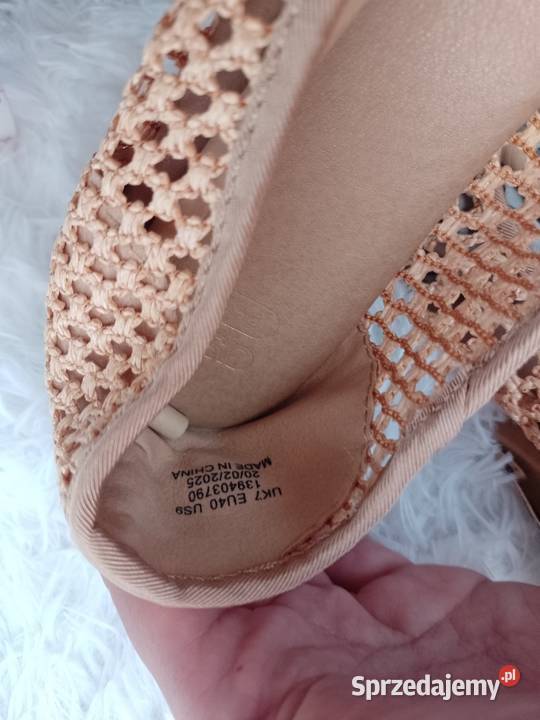 40 ASOS Brązowe ażurowe Baleriny wieczorowe z 25.5cm Kraków
