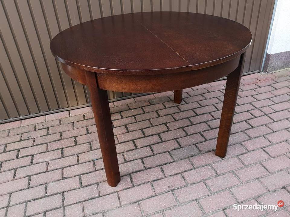 Stół ArtDeco Okrągły Dębowy 110 Zgrabny Antyk Meble Swarzędz