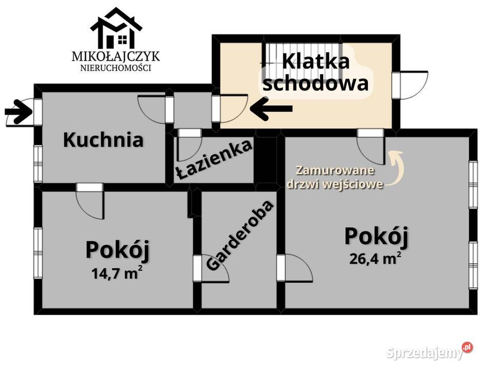 Przestronne mieszkanie centrum Bartoszyc 62 m2 Bartoszyce