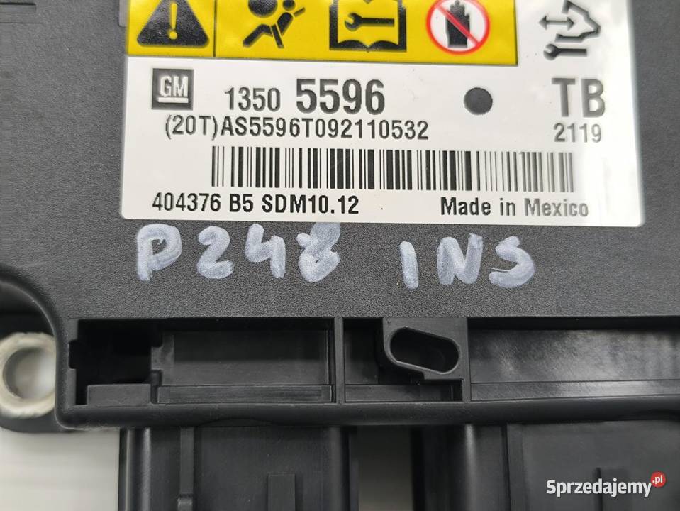 MODUŁ PODUSZEK AIRBAG OPEL INSIGNIA A 13505596 osobowe