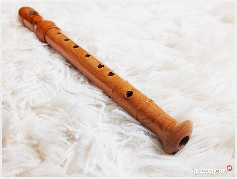 Stary flet prosty drewniany jasne drewno Zabytek Instrumenty dęte Żary sprzedam