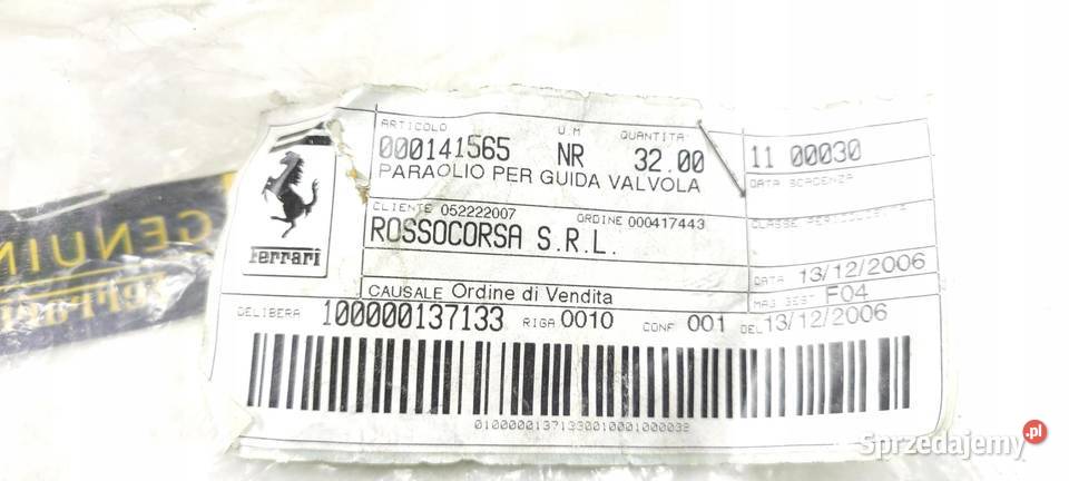 PROWADNICA ZAWORU FERRARI NOWA ORYGINAŁ 141565