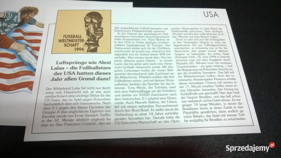 Koperta WORLD CUP USA 1994 r 0142 mazowieckie Warszawa