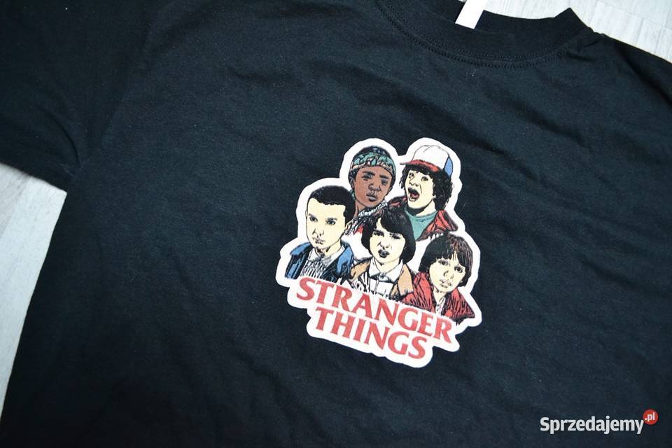 Koszulka czarna Stranger Things M L tshirt mazowieckie Płock