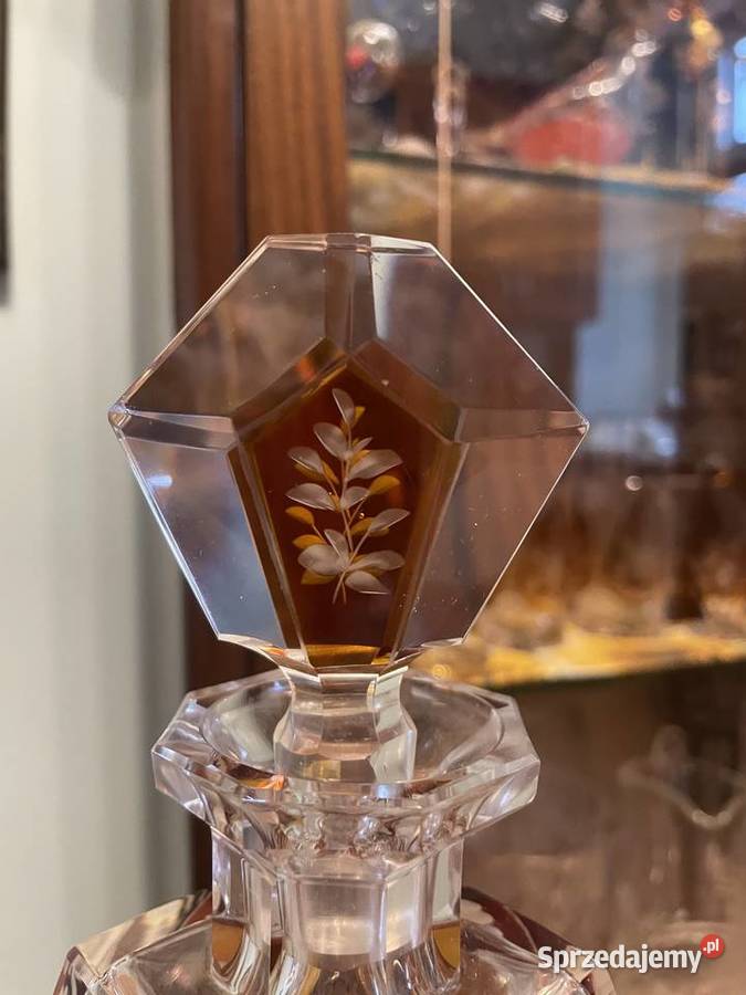 Karafka z kieliszkami z kryształu Jelenia Góra
