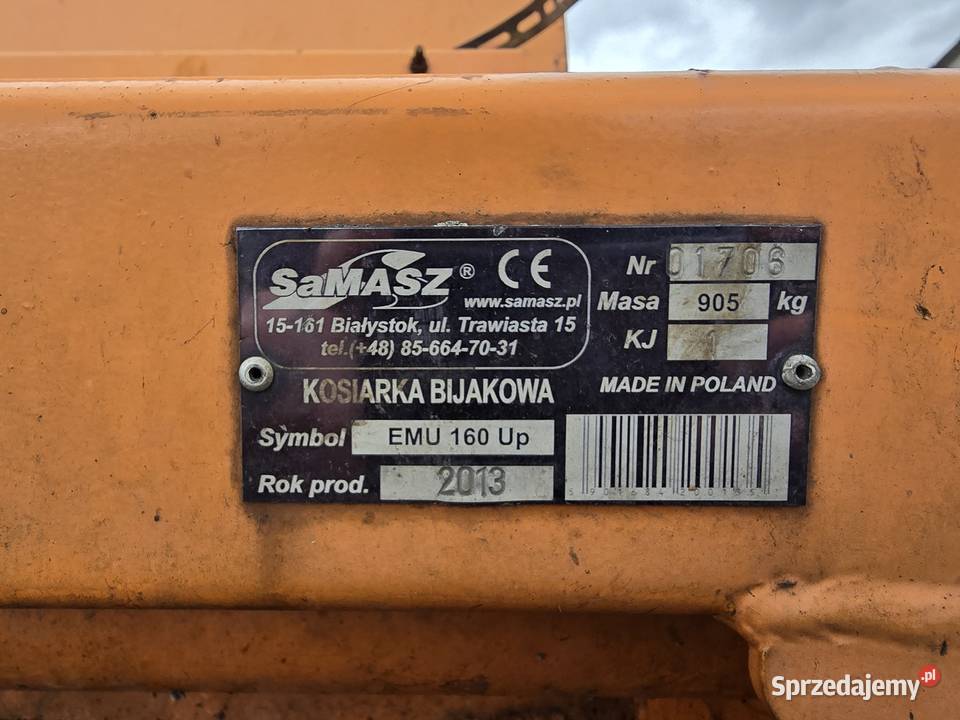 Kosiarka bijakowa Samasz EMU 160 UP Jaworzno