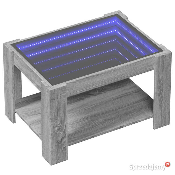Stolik kawowy z LED szary dąb sonoma 73x53x45 Warszawa