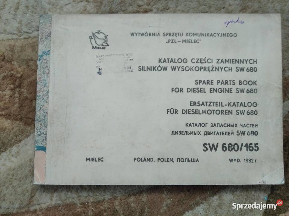 Katalog części silników wysokoprężny SW 680165 Lublin sprzedam