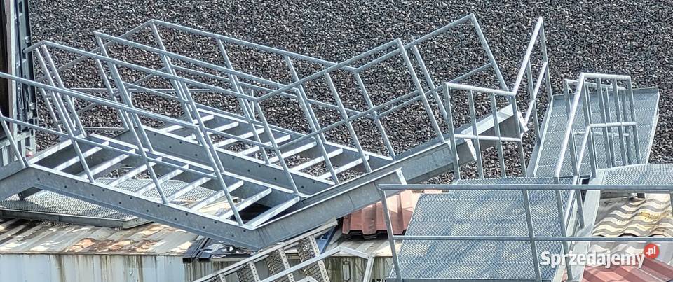 Schody zewnętrzne stalowe z gretingu jedno i Gdańsk