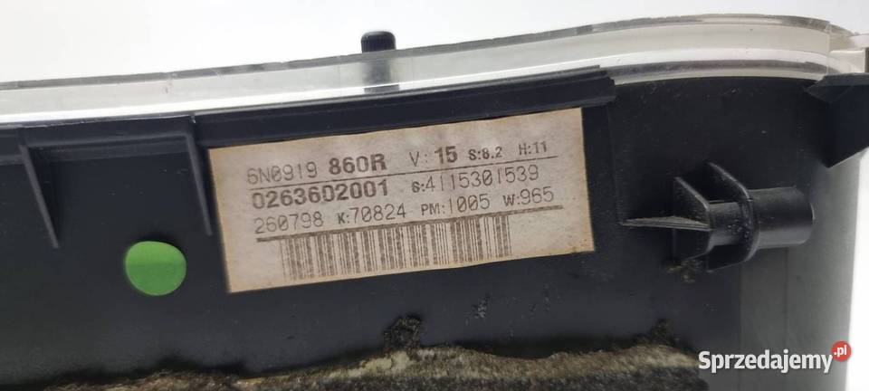 LICZNIK ZEGAR VOLKSWAGEN POLO III 6N 6N0919860R osobowe Lipno