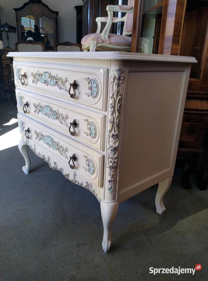 Francuska komoda Ludwik ecru z lustrem Meble Białystok