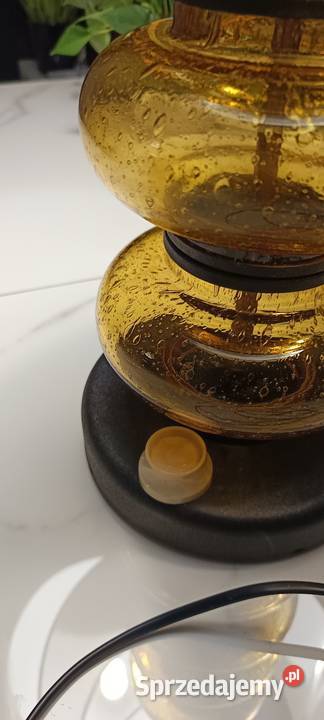 Duża miodowa jednopunktowa szklana lampa Chorzów