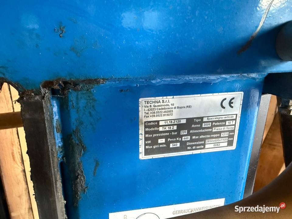 Łupania hydrauliczna Techna 18T WOM sprzedam