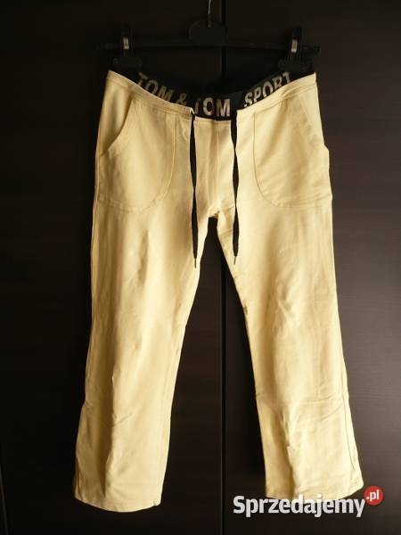 Żółtoczarne spodnie dresowe rybaczki m 38 Toruń sprzedam