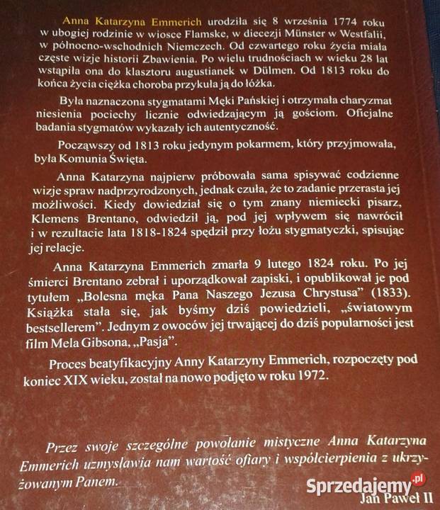 Pasja Bolesna męka Jezusa Chrystusa Anna miękka Chełm sprzedam