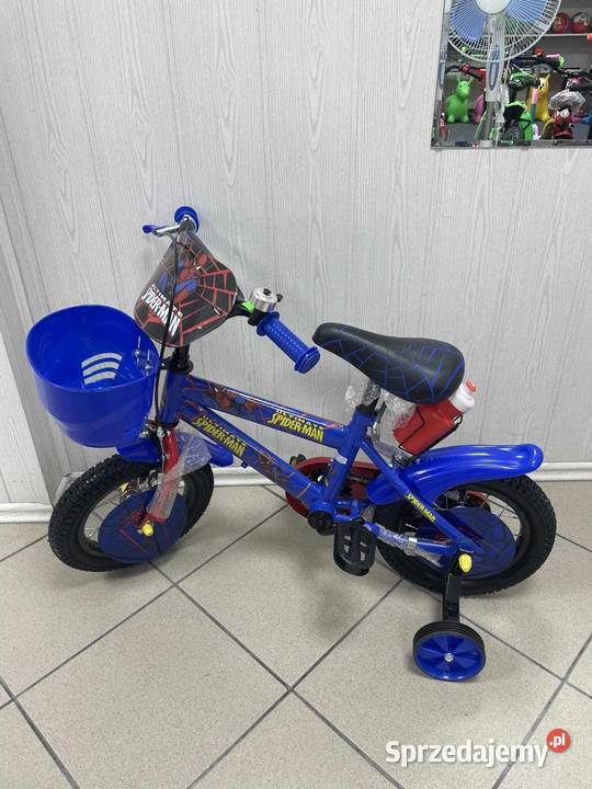 Rowerek 12 Spiderman czarny niebieski zachodniopomorskie Szczecin