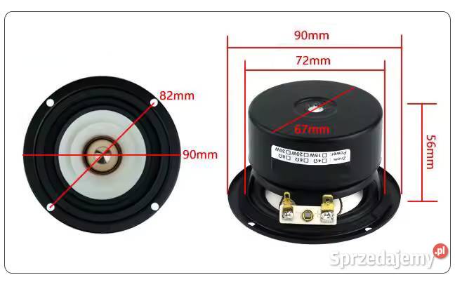Głośniki szerokopasmowe 3 cale 12W 8 Ohm świetne