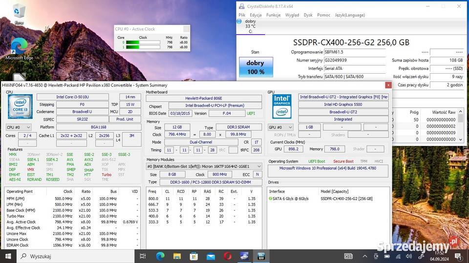 LaptopTablet HP X360 I3 5th 12GbDDR 256SSD Ćmielów