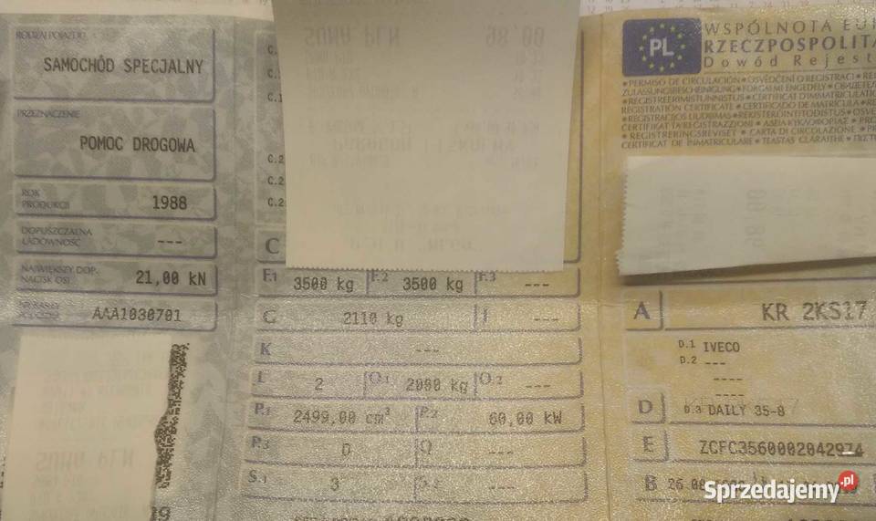 Pomoc drogowa Iveco 35t turbo CB radio Kraków