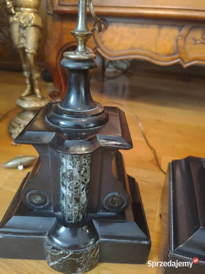 zegar marmuroewy z francji z kaladabrami Antyki, Sztuka, Kolekcje Fałków sprzedam