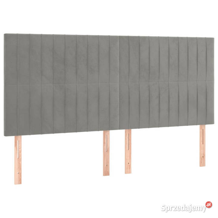 Łóżko kontynentalne z materacem jasnoszare 128cm