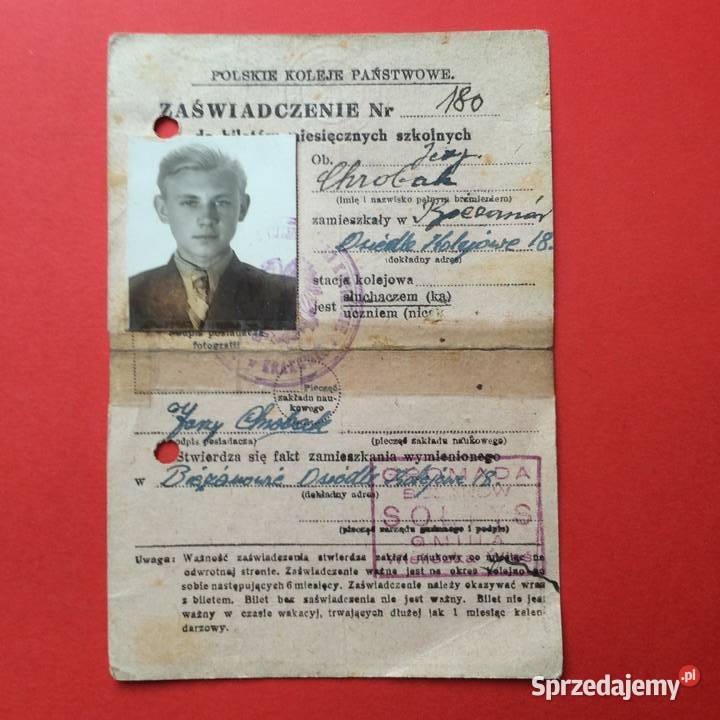 1918 Zaświadczenie PKP Chrobak Szczecin