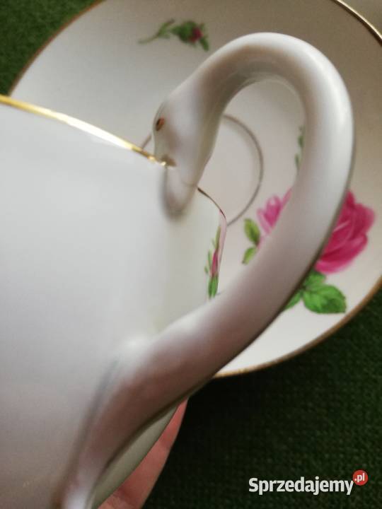 Filiżanki łabędzia szyja porcelana Miśnia Gorlice