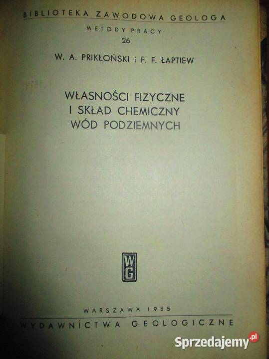 Własności fizyczne i skład chemiczny wód Łódź