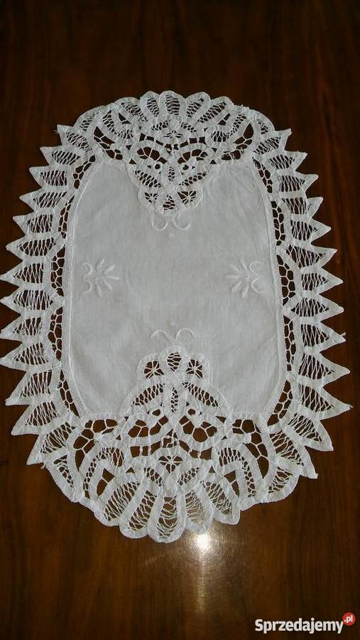 haft koronka brukselska serwetka serweta cudna sprzedam