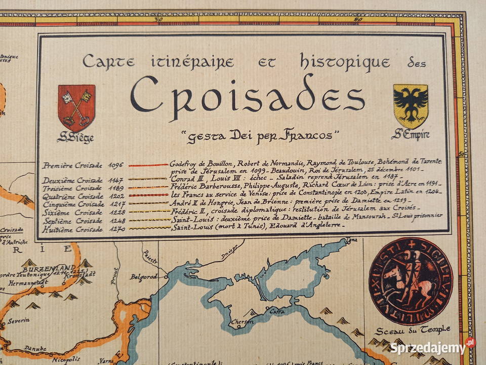 Ilustrowana mapa historyczna wypraw krzyżowych Warszawa sprzedam