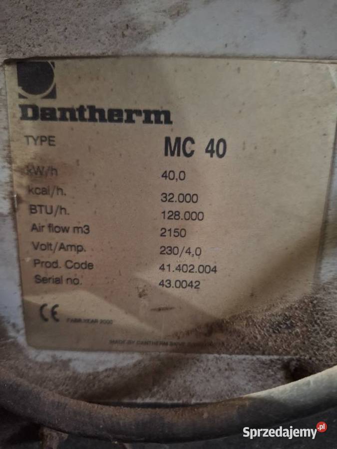 Nagrzewnica dantherm mc 40 na olej opałowy Magazynowanie Warszew