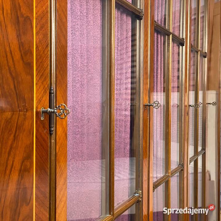 Barokowa szafa pięciodrzwiowa z witryną intarsje Gryfice