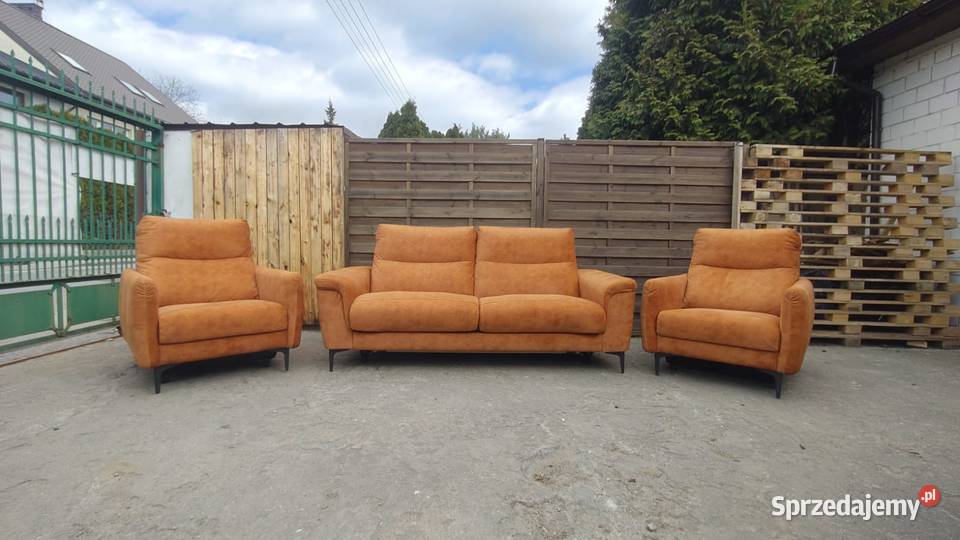 Komplet kanapa sofa 2 fotele funkcja spania Warszawa