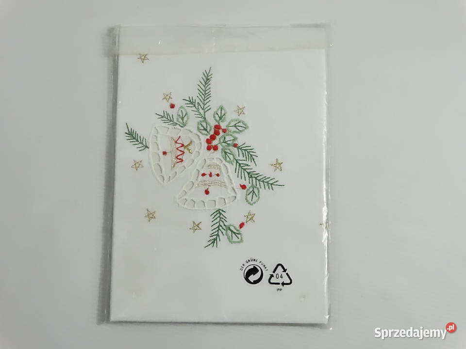 Haftowany obrus świąteczny Boże Narodzenie 80x80