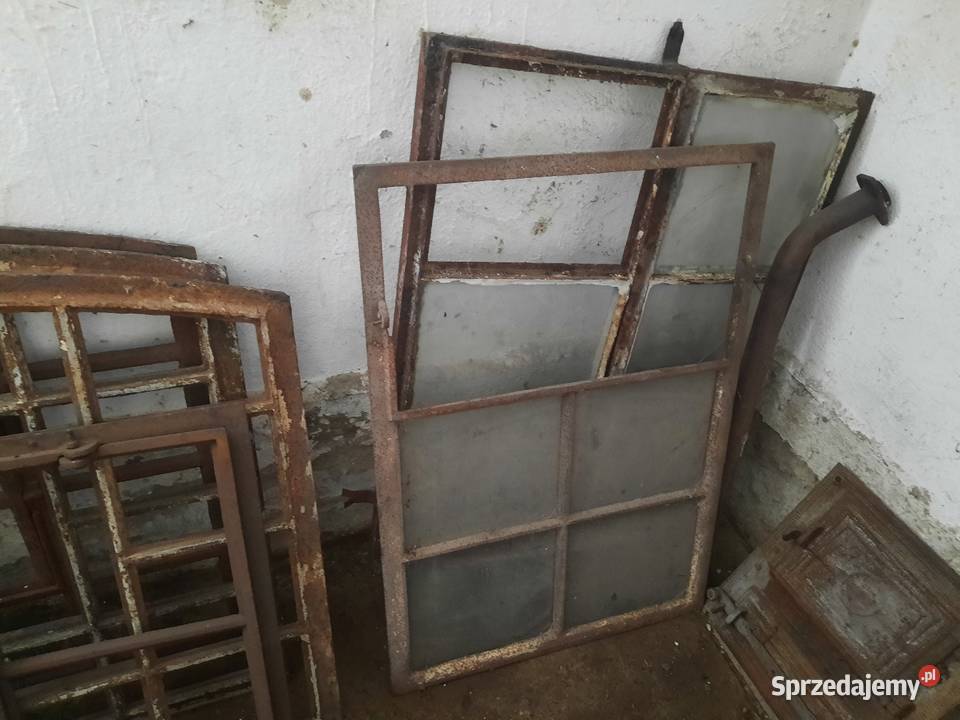 Okna zeliwne duze piekne pomorskie Brusy