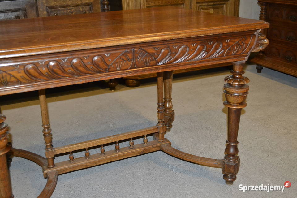 stół neorenesansowy 1900 dąb Będzin