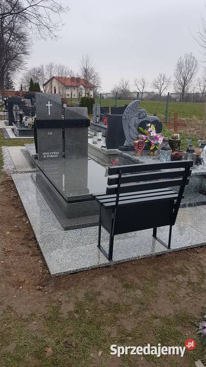 Nagrobek pojedynczy bohus grey szwed z posadzką Świdnica