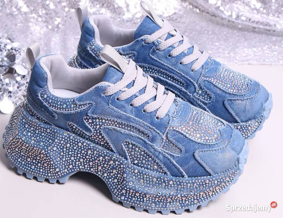 Sneakersy na platformie z dżetami 3 kolory Świdnica sprzedam