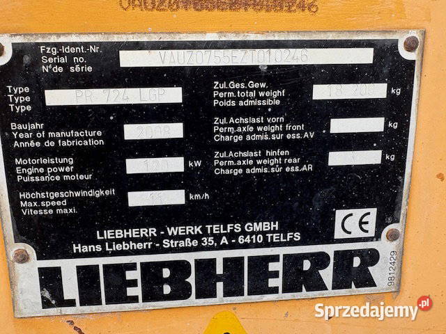 Spych Liebherr PR 724 LGP Spycharki mazowieckie Warszawa