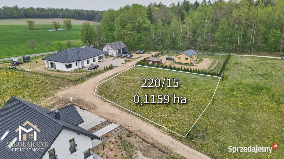 Działka budowlana Galiny 011 ha lasu