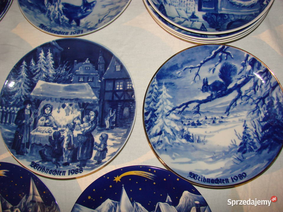 kobaltowy talerz świąteczny