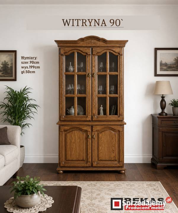 Biuro Witryna Szafa 135 Dąb Złoty 2D1R Producent Rzeszów