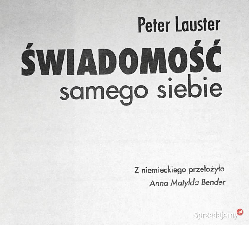 Świadomość samego siebie Peter Lauster Chełm sprzedam