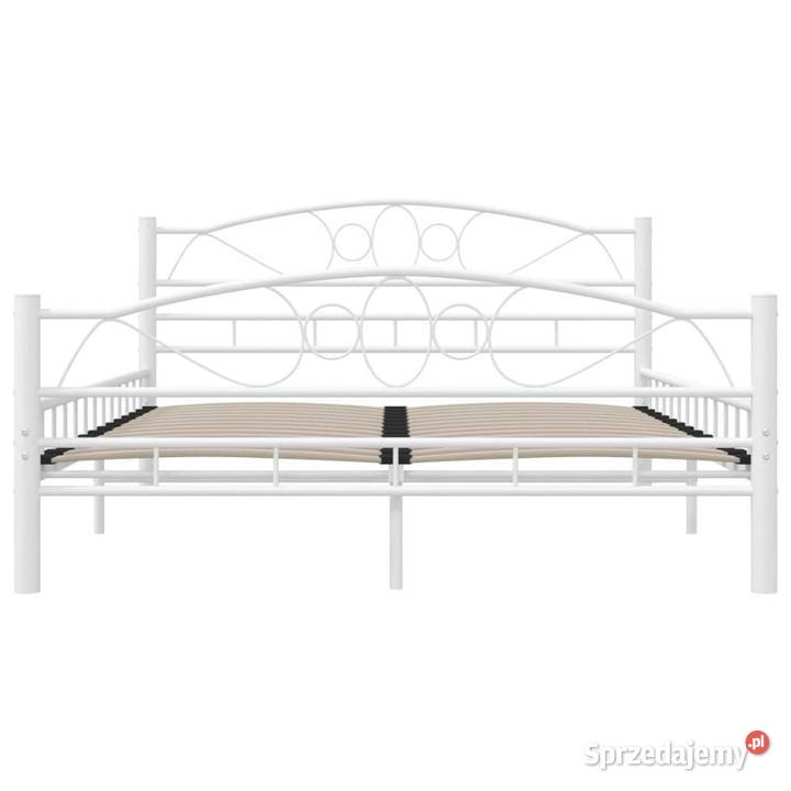 vidaXL Rama łóżka biała metalowa 140 x 200 mazowieckie Warszawa