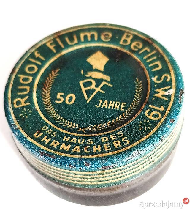 Puszka zegarmistrza Rudolfa Flumea vintage łódzkie Łódź