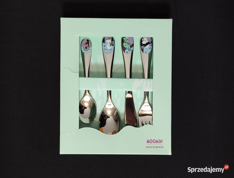 MUMINKI sztućce dzieci Przyjaciele zestaw 4 el Jasień