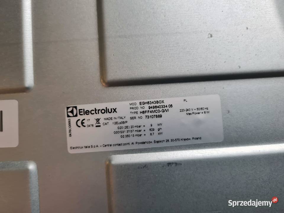 płyta gazowa Elektrolux Stradomia Wierzchnia