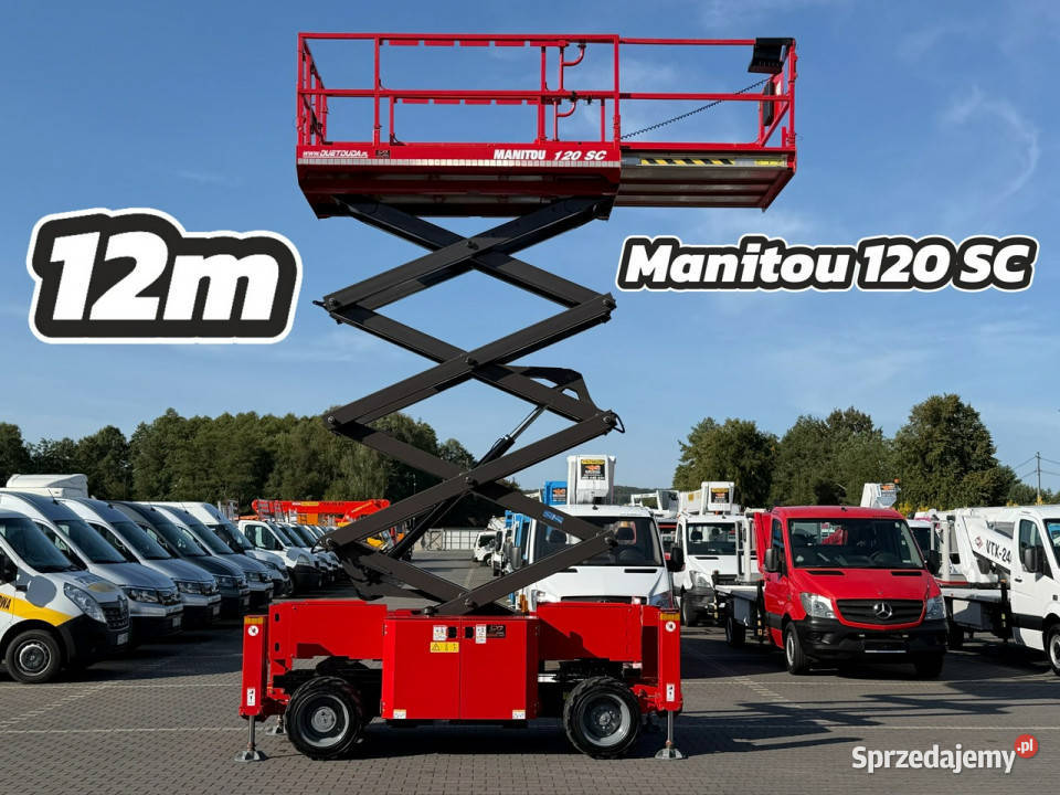 podnośnik nożycowy Manitou 120 SC Platforma Rok produkcji 2017 Widełki